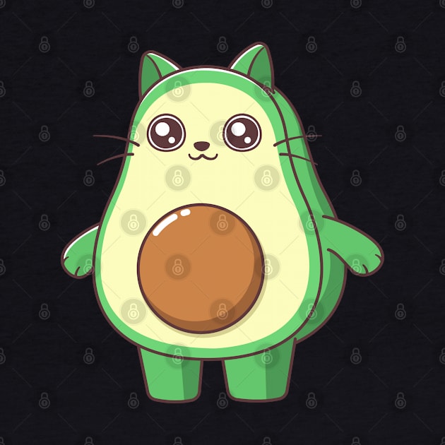 Kawaii Avocato avocado cat by skgadgets